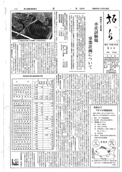 昭和45年4月の漁況と海況（内海側）県水試　岩井